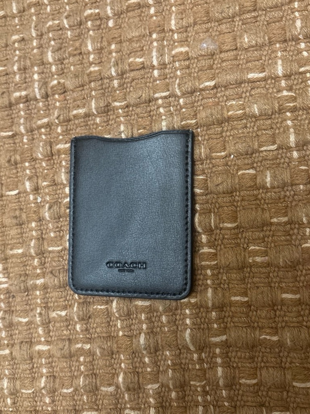 Coach Black Leather Phone Card Sleeve